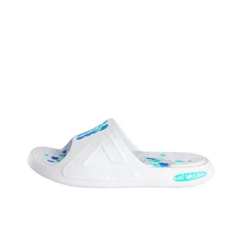 PEAK Tai Ji1.0 EVA Totem Graffiti Slip-Resistant Abrasion-Resistant Slide Slippers Unisex Ivory Blue