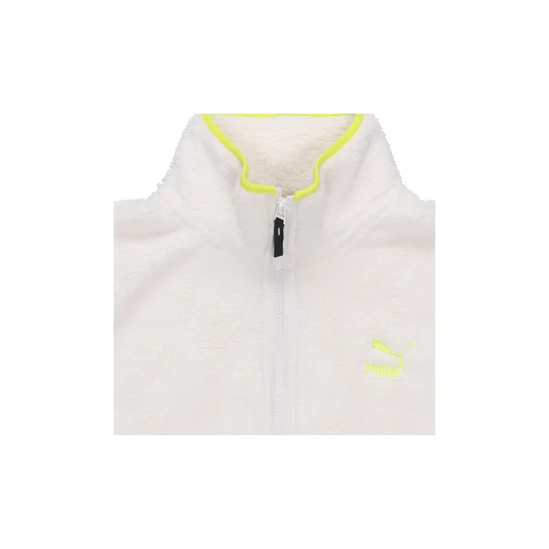 PUMA Casual Velvet Jackets Women's Ivory White-2