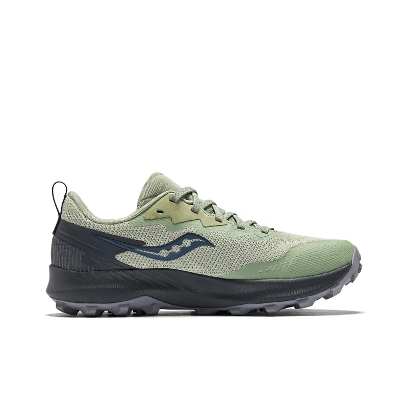 Saucony PEREGRINE 14 GTX Anti Slip Wear Resistant Low Top Running Shoes Women's Green Gray-1
