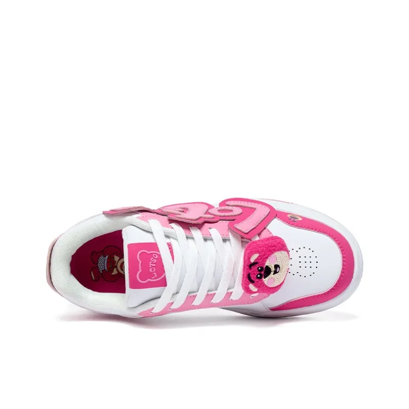 Disney Strawberry Bear Series Slip Resistant, Abrasion Resistant, Breathable Low Top Skateboard Shoes Women's Pink-3