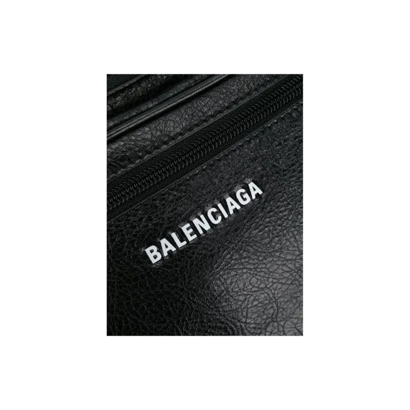 Balenciaga Leather Fanny Pack Men's Black-5