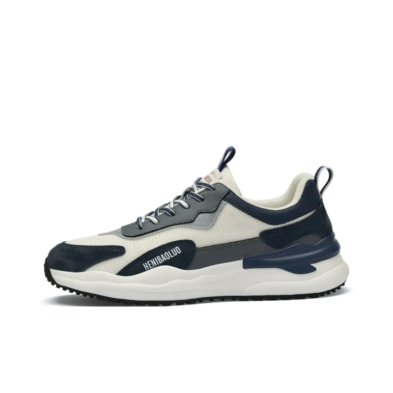HENIBAOLUO Men's Casual Shoes Men Low Top Blue-0