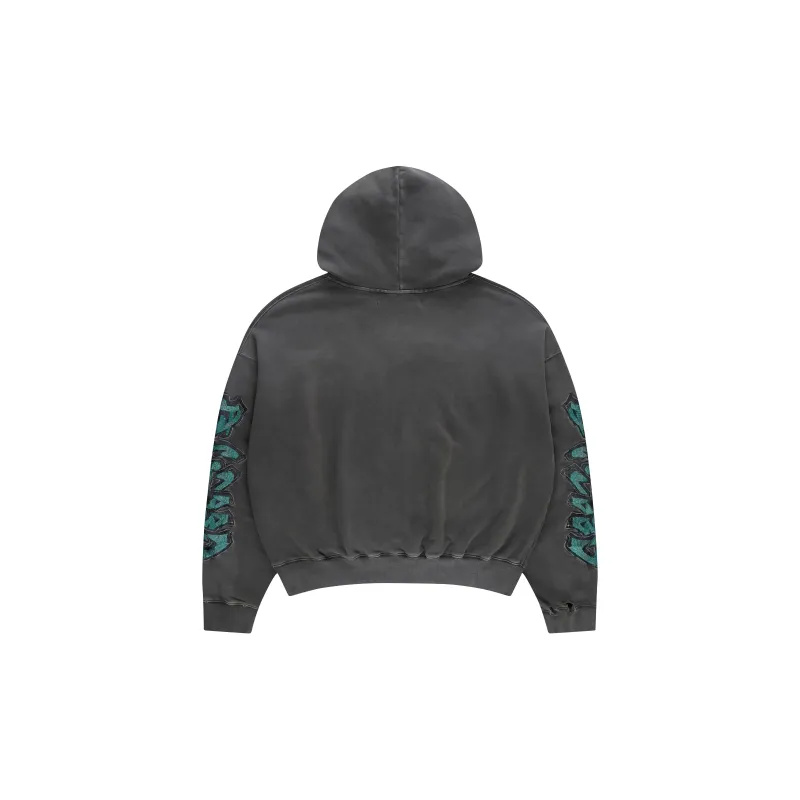 Createexploreexpandconquer Distressed effect Embroidered Hoodie-1