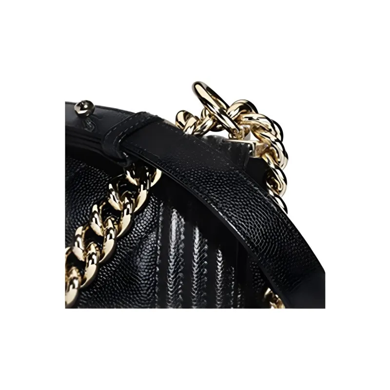 CHANEL Leboy Cow Leather Crossbody Bag, Shoulder Bag Medium Size Women's Black-2
