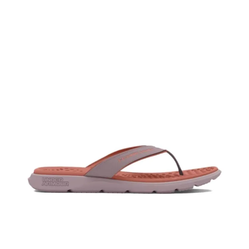 Under Armour Slip-Resistant Quick Dry Flip Flops Women's Gray Orange-1