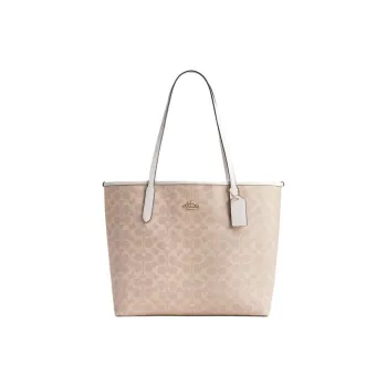 COACH City Coated Canvas Tote Bag, Shopping Bag, Handbag Large Size Women's Sand