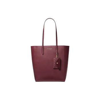 MICHAEL KORS Cow Leather Tote Bag, Shopping Bag, Shoulder Bag, Handbag Tubas Women's Burgundy