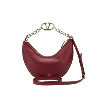 Valentino Calfskin One Shoulder Handbag Women's Bordeaux Red