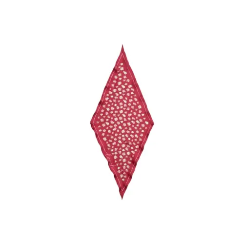 COACH Silk Silk Scarves Unisex Rose/White