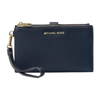 MICHAEL KORS Adele Leather Wallet Women's Marine Blue