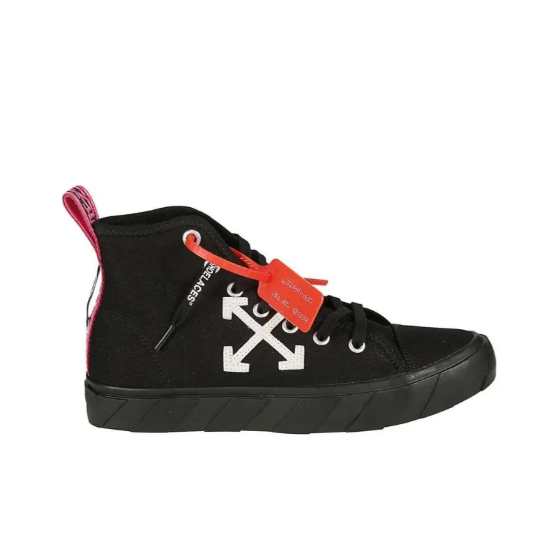 OFF WHITE High Top Stylish Skateboarding Shoes Men's Black-1