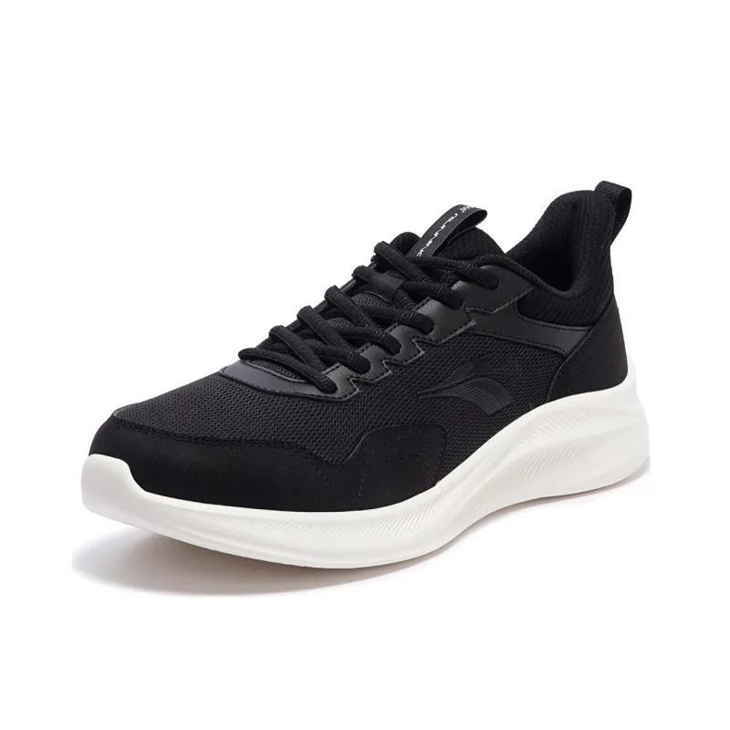 361° Cushioning Wear-Resistant Low-Top Casual Running Shoes Men's Black White-1