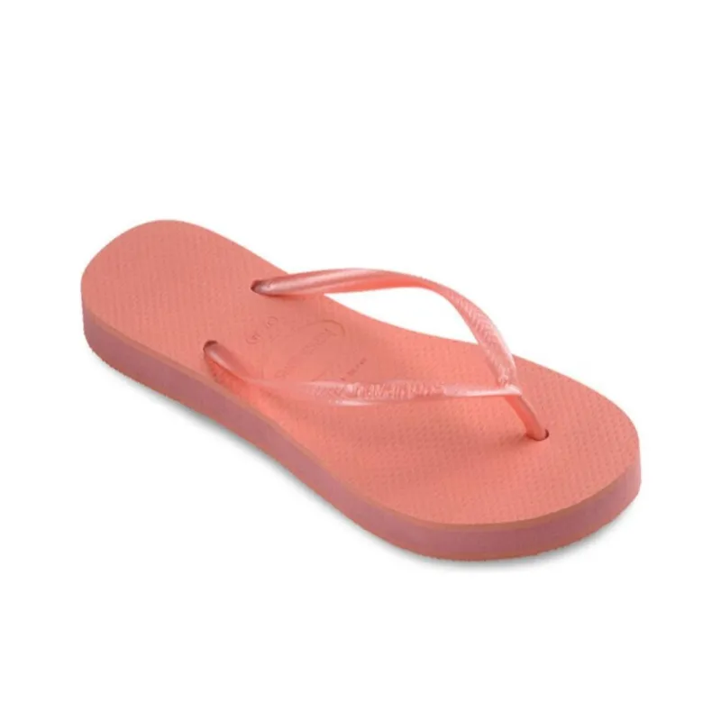 Havaianas Slim Abrasion Resistant Flip Flops Women's Rose Red-2