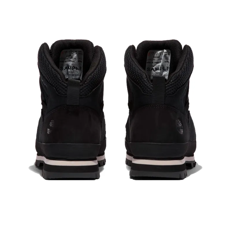 Timberland Euro Hiker Anti Slip Wear Resistant Mid Top Trekking Shoes Women's Black-4