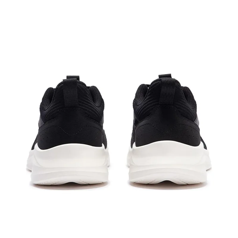 361° Cushioning Wear-Resistant Low-Top Casual Running Shoes Men's Black White-2