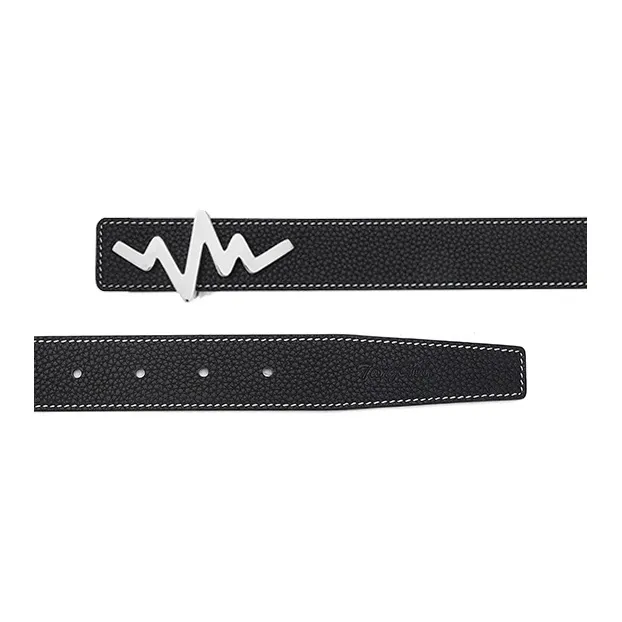 TangGuh Stainless Steel Plate Buckle Luxurious Cow Leather Leather Belts Unisex Width  3cm-1
