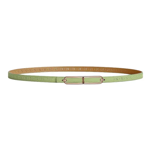 HERMES Epsom Calfskin Leather Belts Women's Chaï / Vert Criquet Width: 1.3cm