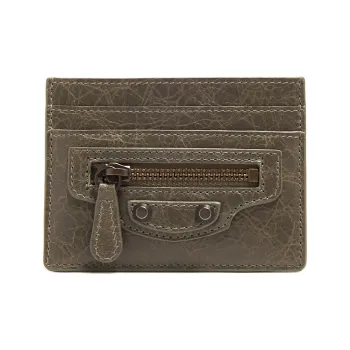 Balenciaga Leather Card Holder Women's Green