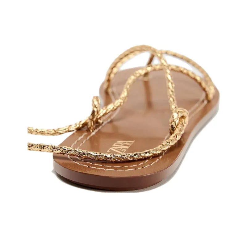ZARA Roman Sandals Women's Gold-5