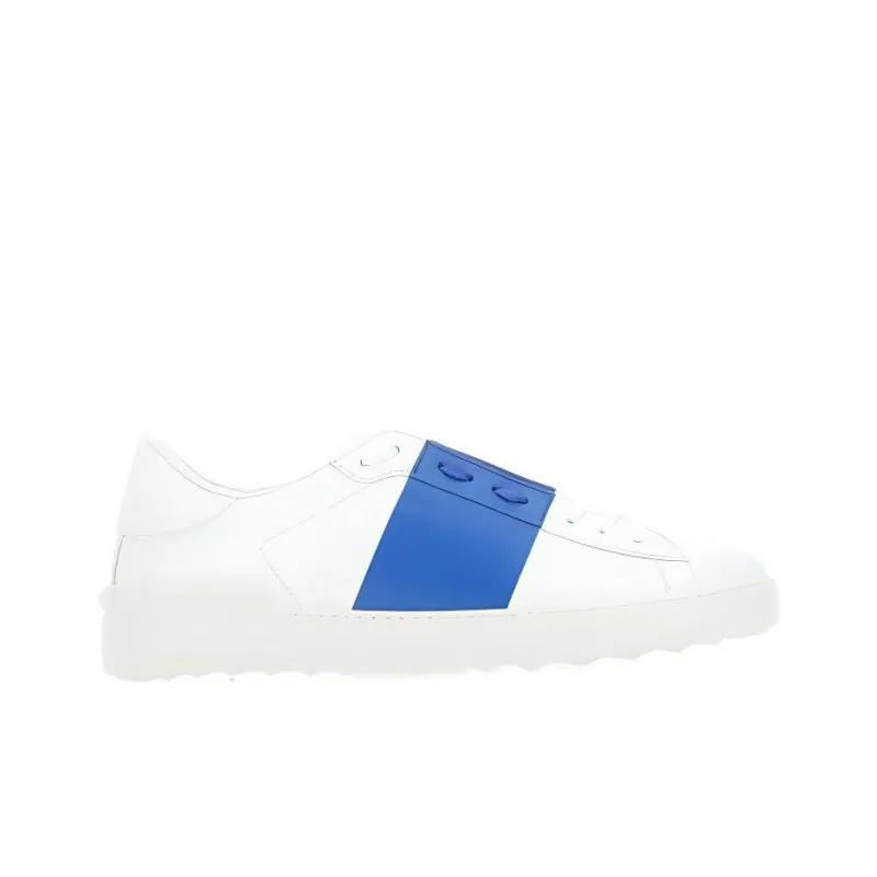 Valentino Open Low Top Stylish Skateboarding Shoes Men's White Blue-1