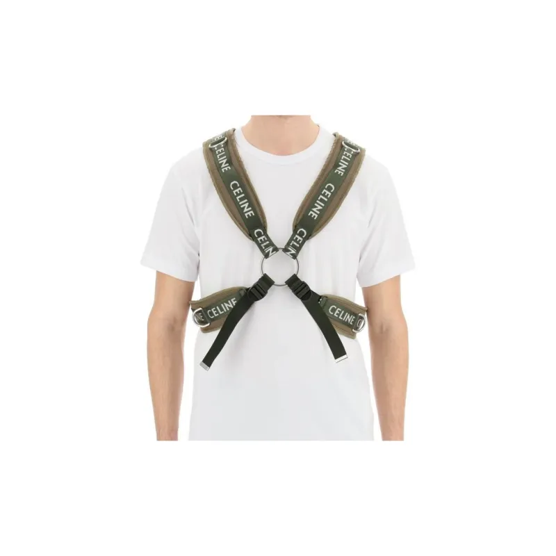 CELINE Fabric Backpack Men's Green-4