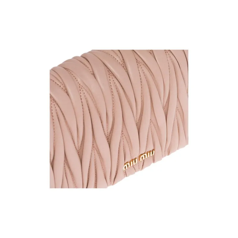 MIU MIU Wander Series Sheepskin Shoulder Bag Crossbody Bag Women's Apricot-4