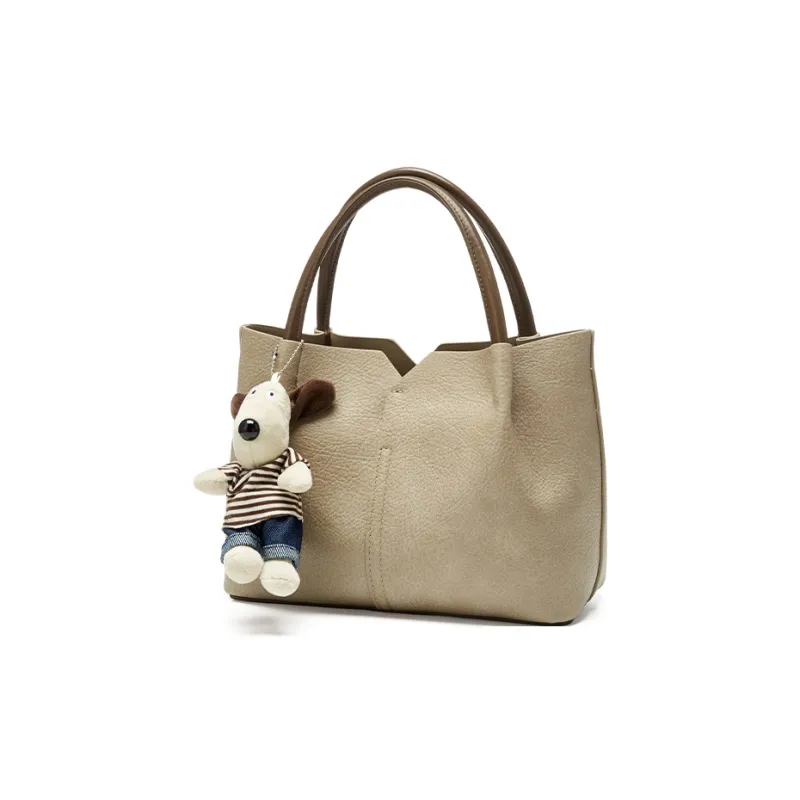 JOSINY PU Handbag, Shoulder Bag, Crossbody Bag Medium Size Women's Khaki/Ecru-1