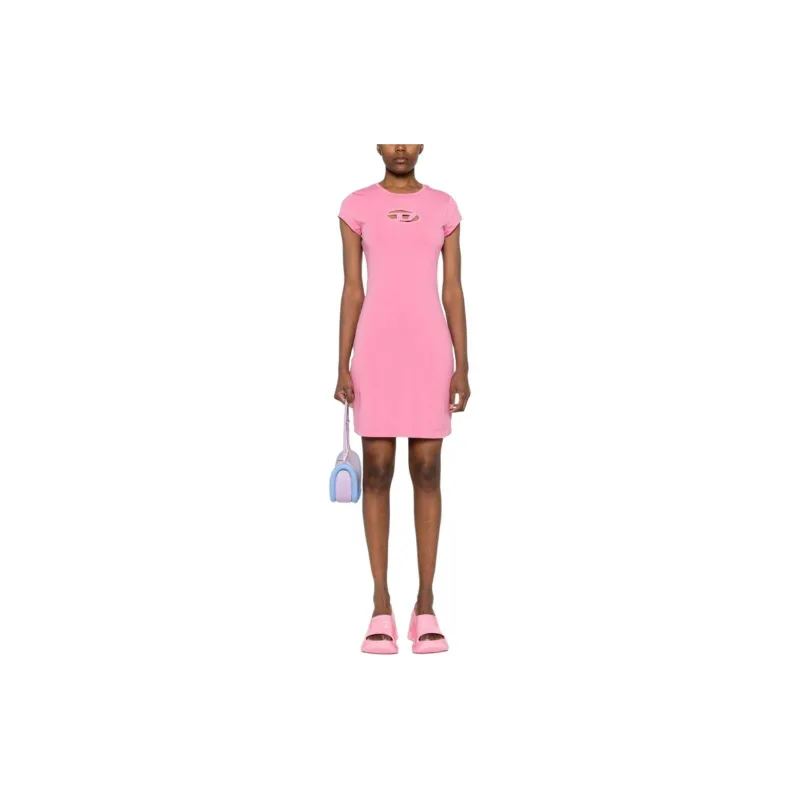 DIESEL D Angiel Cut Out Logo Dress 'Rose'-2