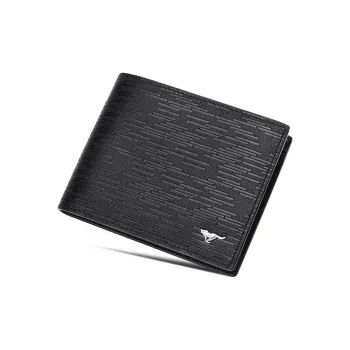 SEPTWOLVES Top Grain Cow Leather Wallet With Coin Purse Regular Men's Black