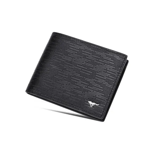 SEPTWOLVES Top Grain Cow Leather Wallet With Coin Purse Regular Men's Black