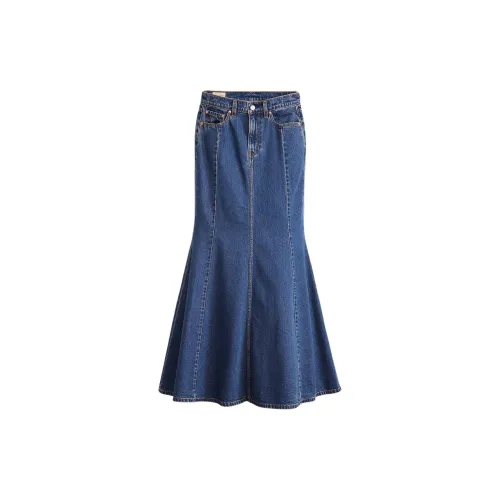 Levis Denim Long Skirts Women's Blue