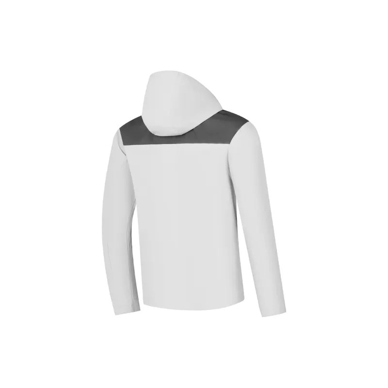 QIAODAN Mountain God Series Waterproof And Windproof To Keep Warm Windbreaker Jacket Men's Light Moss Gray/Black-2