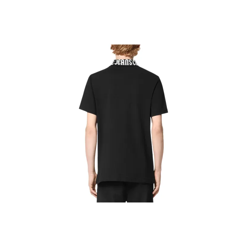 VERSACE JEANS COUTURE Logo collar Piqué Polo Shirt-3
