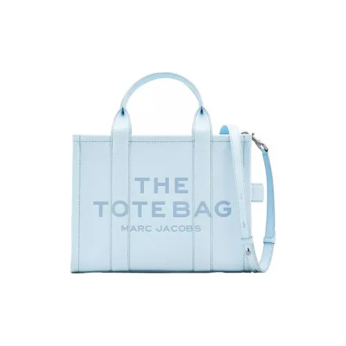 MARC JACOBS Full Grain Leather Tote Bag Shopping Bag Shoulder Bag Crossbody Bag Handbag Medium Size Women's Light Blue