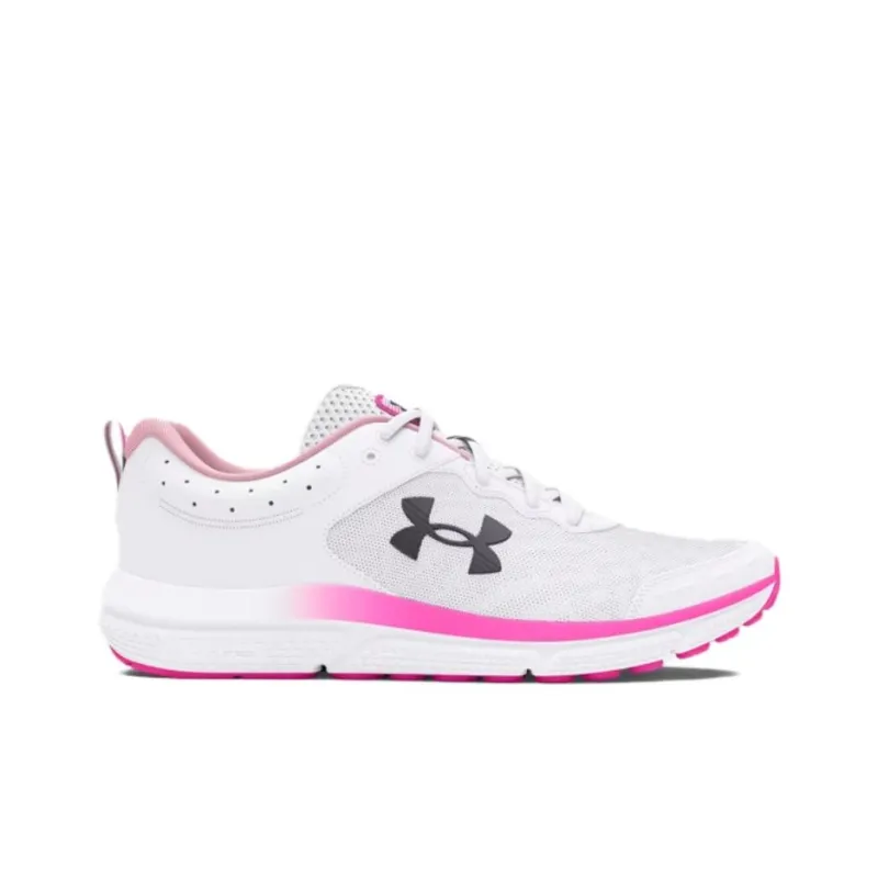 Under Armour Charged Assert 10 Slip-Resistant Breathable Low-Top Casual Running Shoes Women's White Pink-1