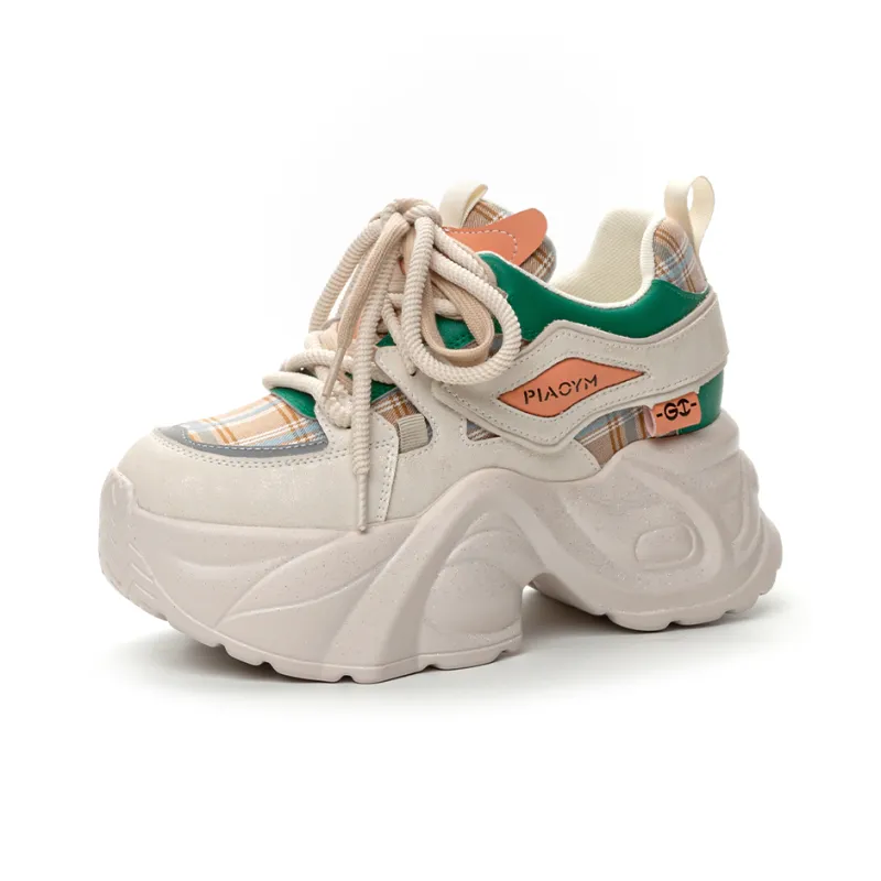 NRDROFFICIAL Chunky Sneakers Women's Low Top Beige-6