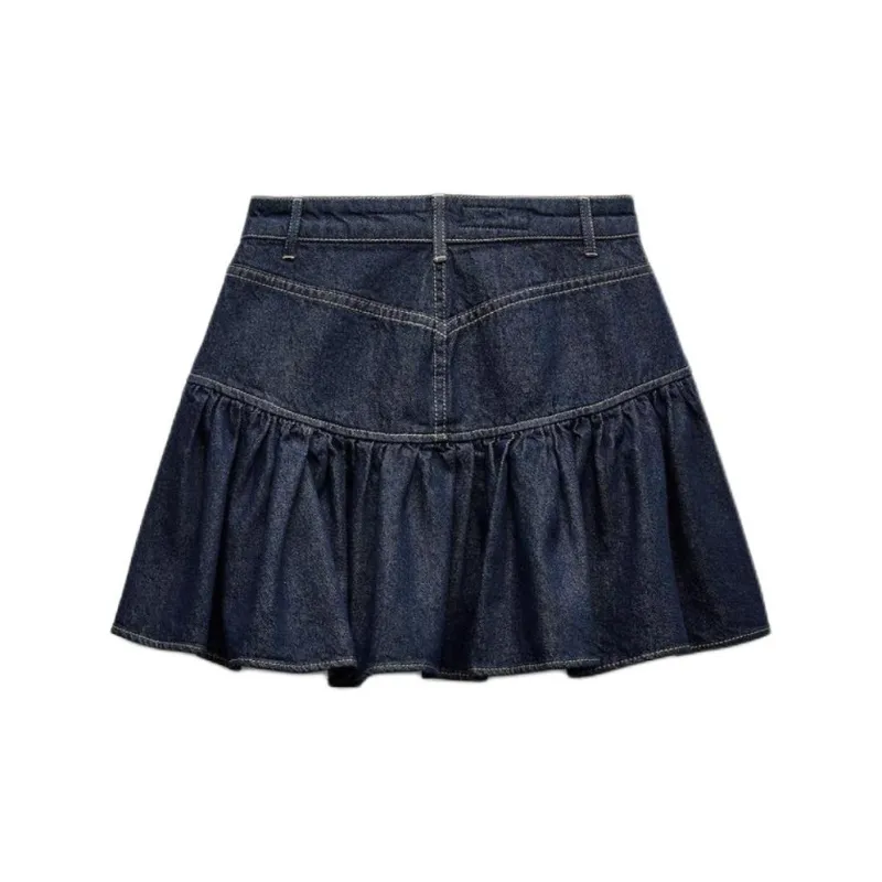 ZARA Trf Denim Short Skirts Women's Blue-1