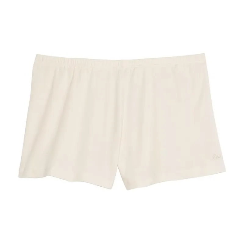 Victoria's Secret PINK Spill-the-Tea Cotton Shorts / White Shell Pajama Pants Women's White Shells-0