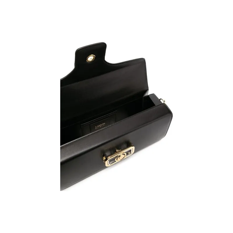 Lanvin Calfskin One Shoulder Handbag Women's Black-5