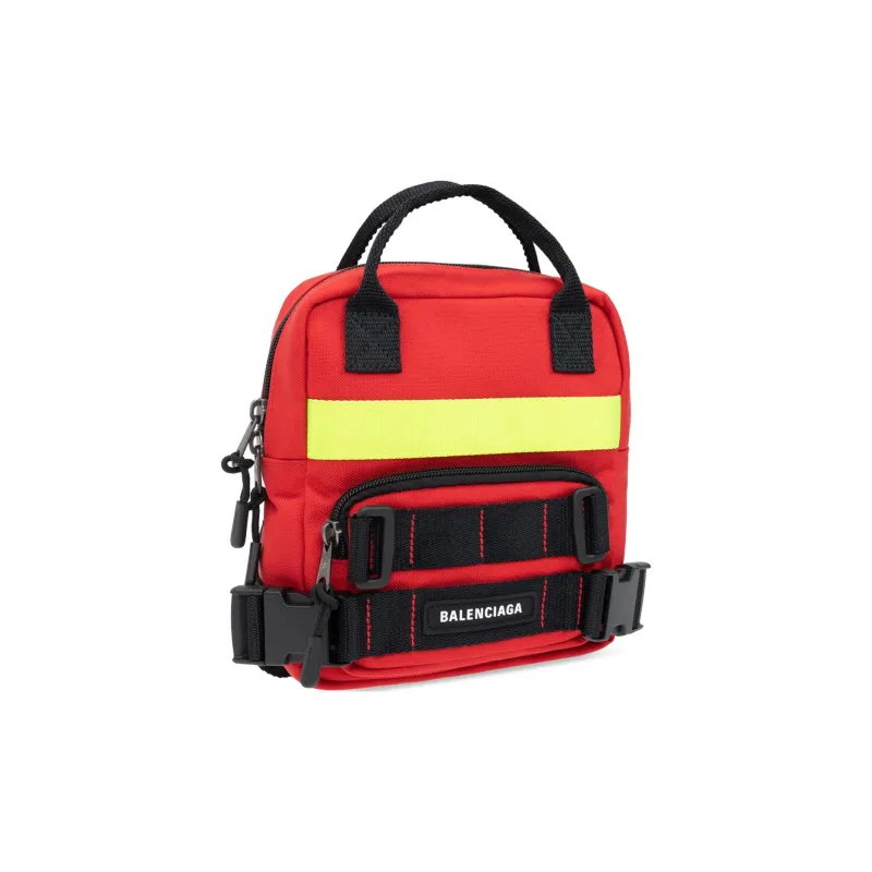 Balenciaga Recycled Nylon Portable Backpack Men's Red/Black-1