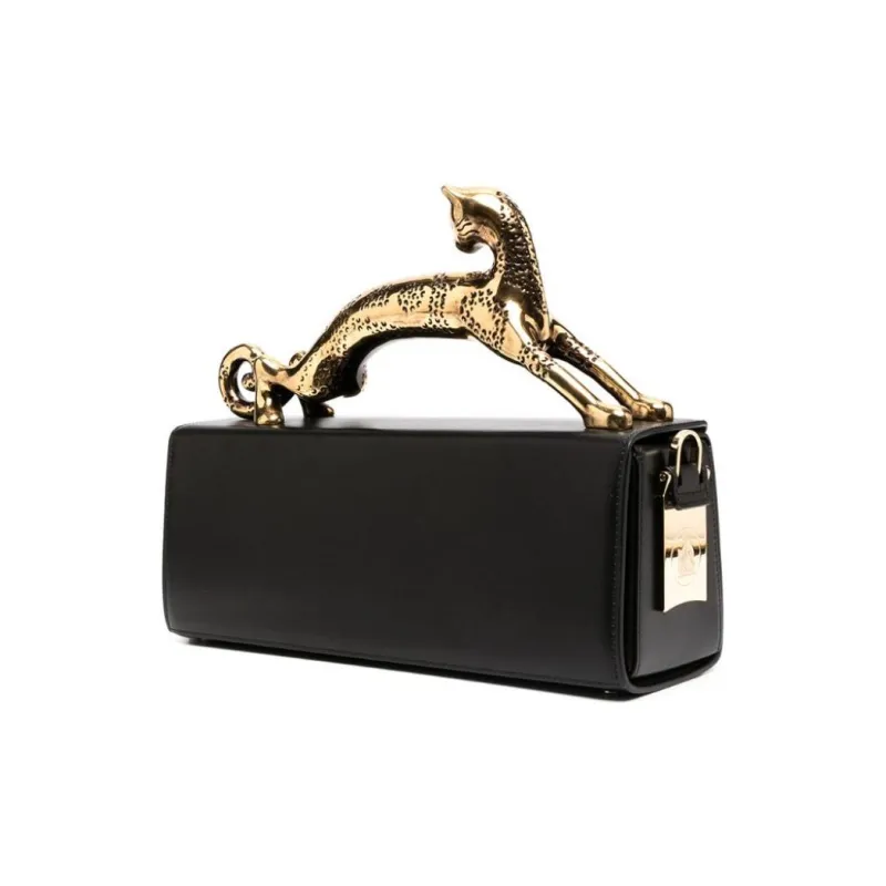 Lanvin Calfskin One Shoulder Handbag Women's Black-3