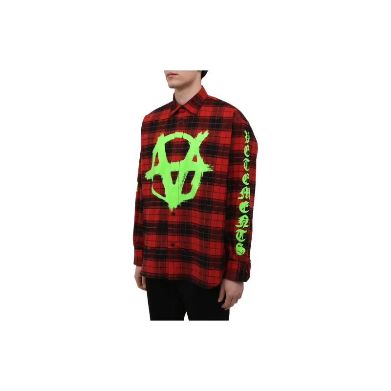 Vetements Plaid-Printed Flannel Long-Sleeved Shirt-2