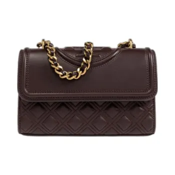 TORY BURCH Fleming Leather Crossbody Bag, Shoulder Bag Small Size Women's Brown