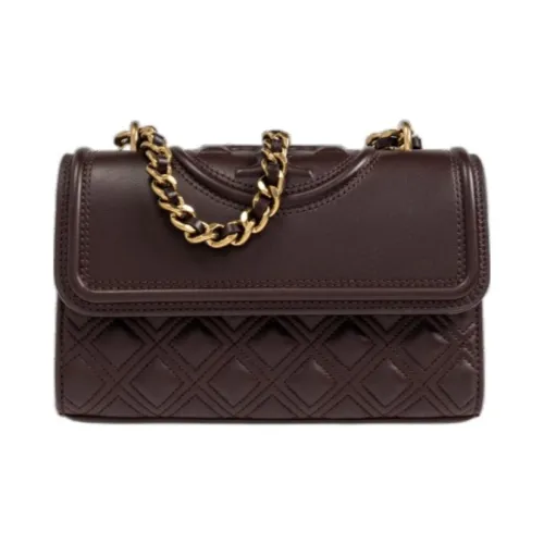 TORY BURCH Fleming Leather Crossbody Bag, Shoulder Bag Small Size Women's Brown