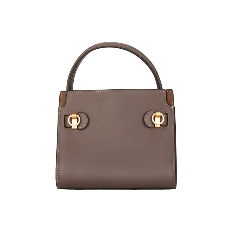 TORY BURCH Lee Radziwill Leather Portable Crossbody Bag, Shoulder Bag Women's Tan-3