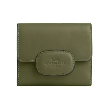 COACH Eliza Calfskin Wallet Small Size Women's Army Green