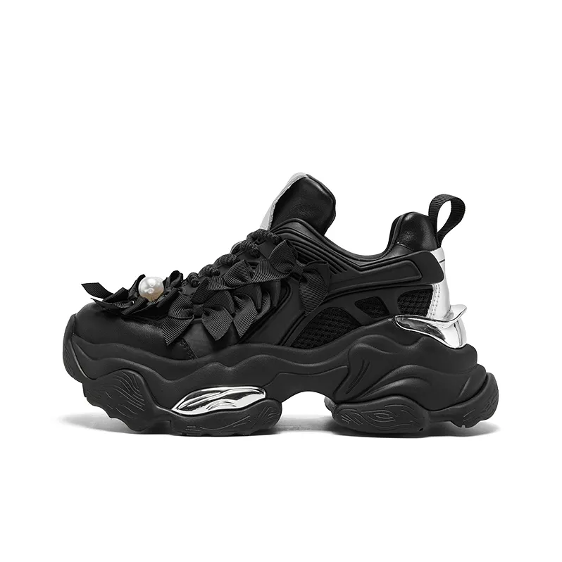 CHERYKALLY Wear-Resistant Height Increasing Low-Top Chunky Sneakers Women's-5