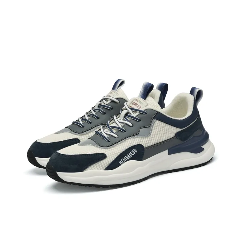 HENIBAOLUO Men's Casual Shoes Men Low Top Blue-2