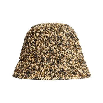 COACH Straw Woven Bucket Hats Unisex Natural/Black