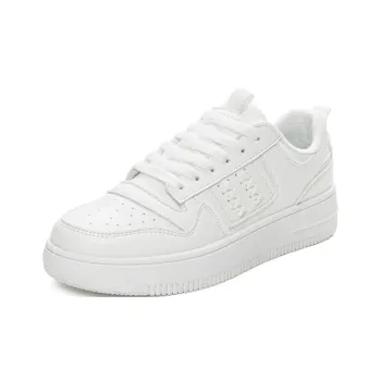 JNLVWA Slip Resistant Water Resistant Wear Resistant Lightweight Breathable Low Top Skateboard Shoes Women's White